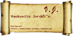 Vaskovits Jordán névjegykártya